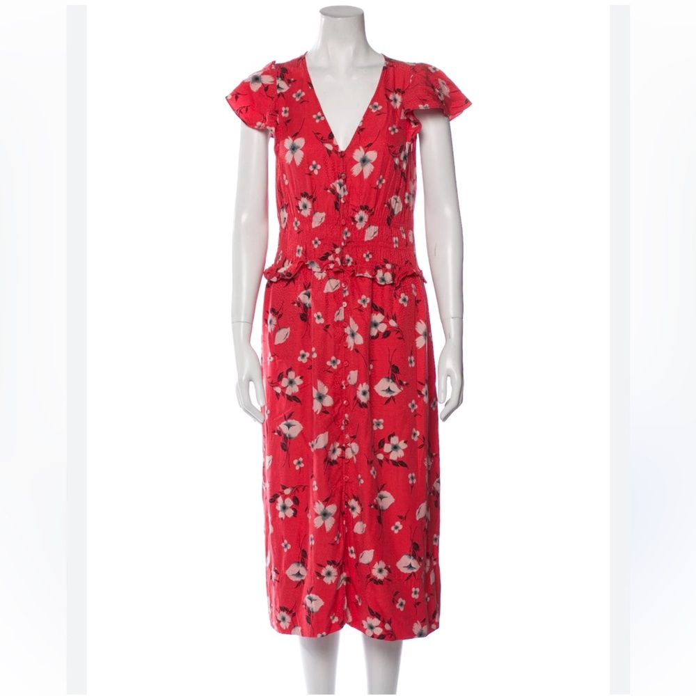 Rebecca Taylor Floral Print Midi Length Dress Size XS
